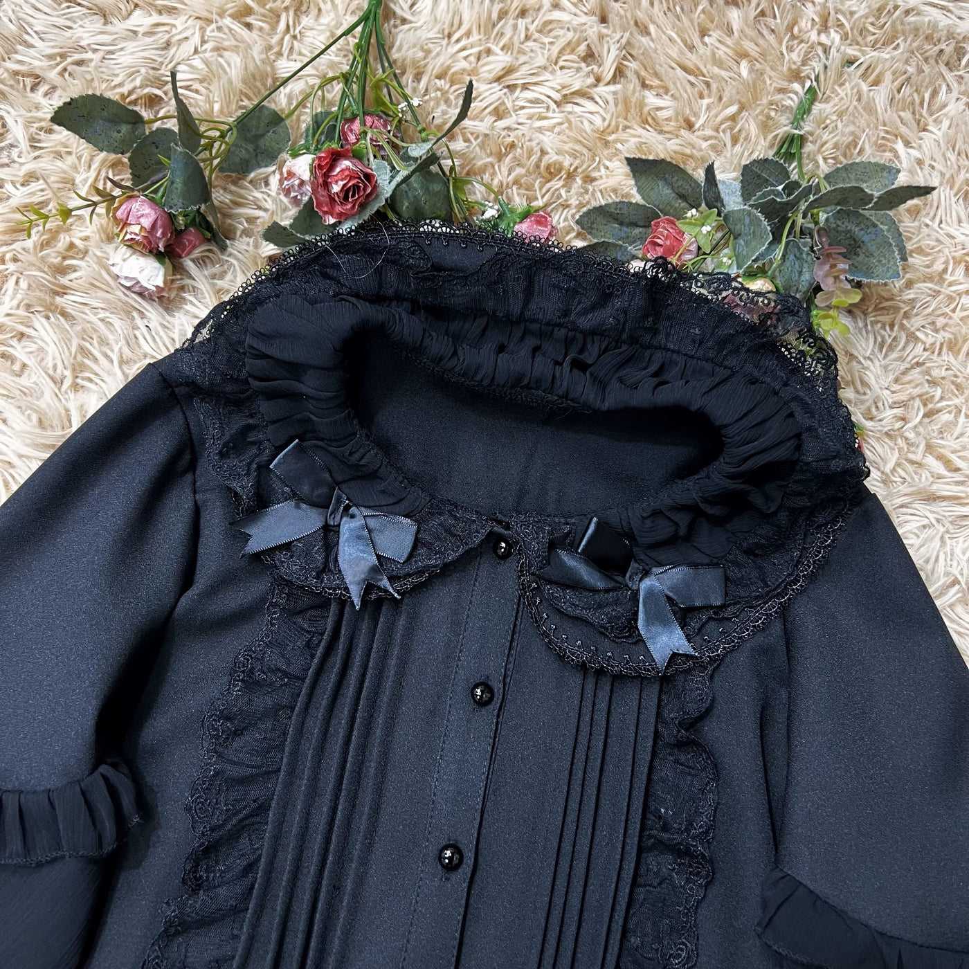 DMFS Lolita - Sweet Lolita Blouse Double-layered - Puff Sleeves Lolita Shirt Innerwear