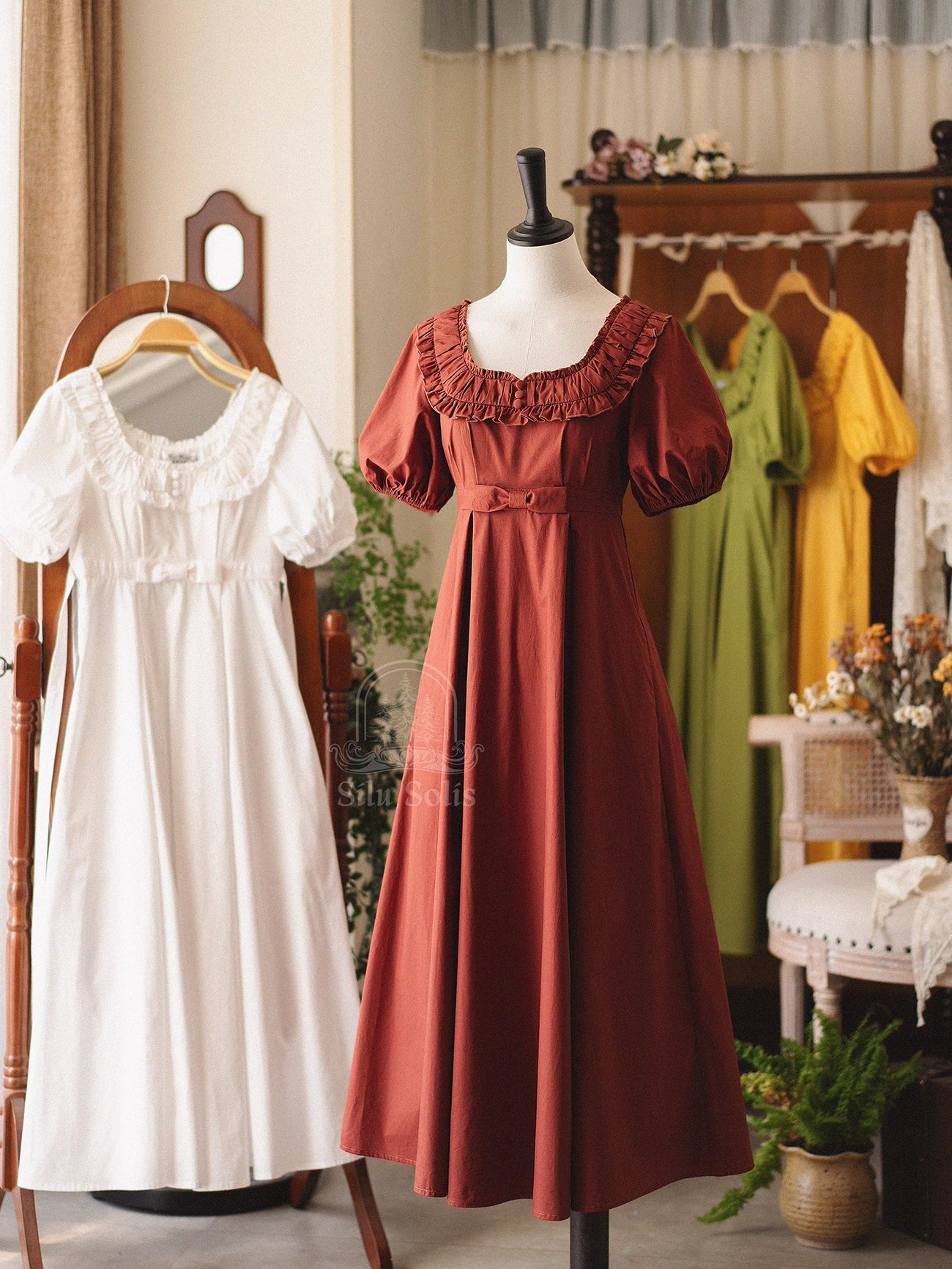 Forest Wardrobe - Morning Forest - Cotton Empire Waist OP Dress with Built-in Bra Pads