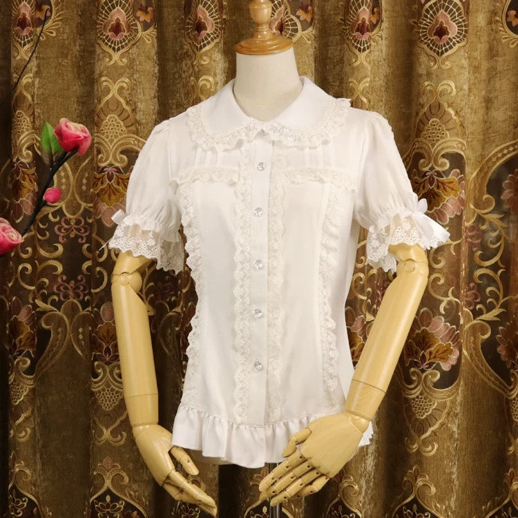DMFS Lolita - Sweet Lolita Shirt Short Sleeve - Chiffon Blouse Innerwear
