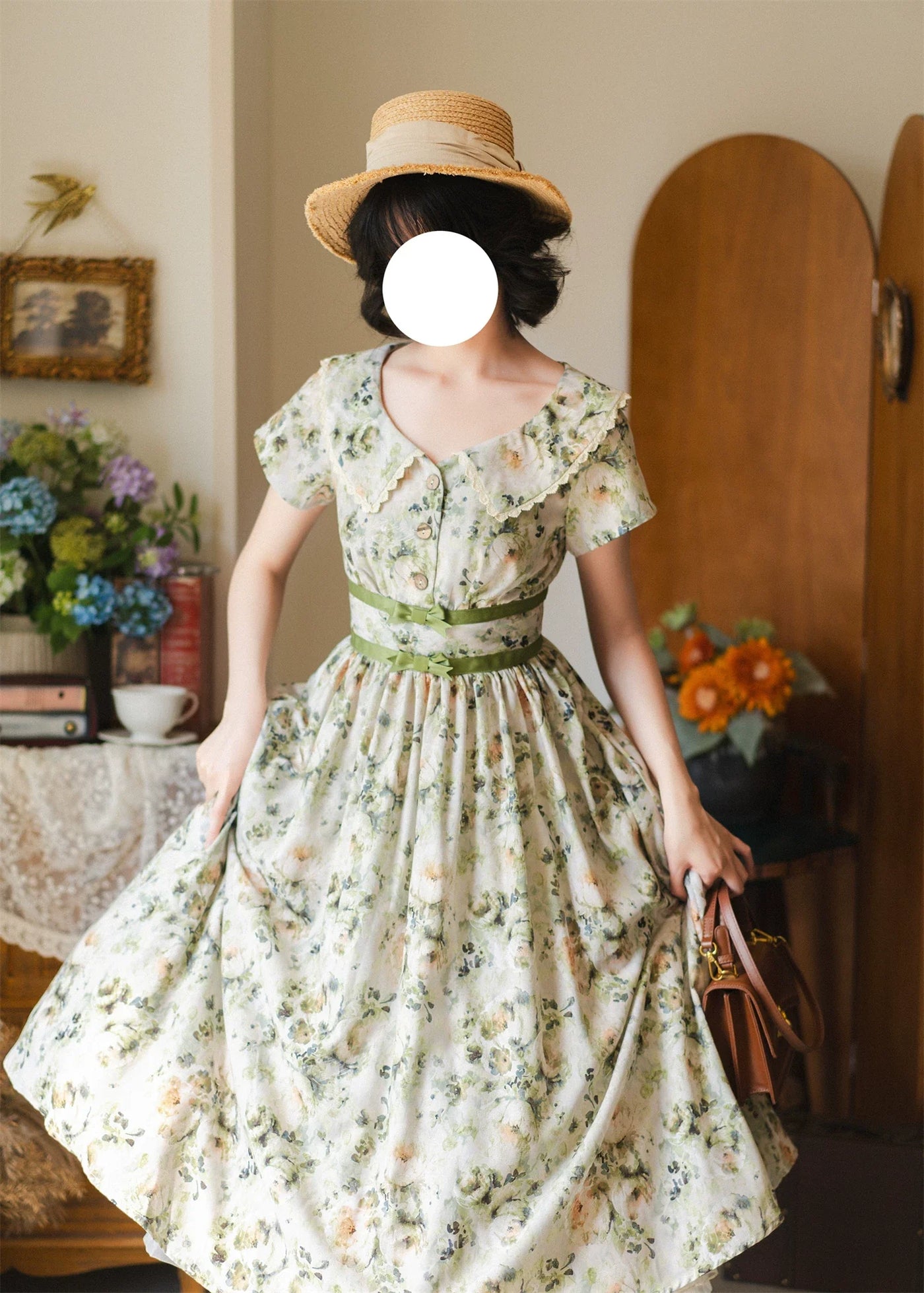 Forest Wardrobe - Forest Holiday - Vintage Daily Lolita Floral Printed OP Dress