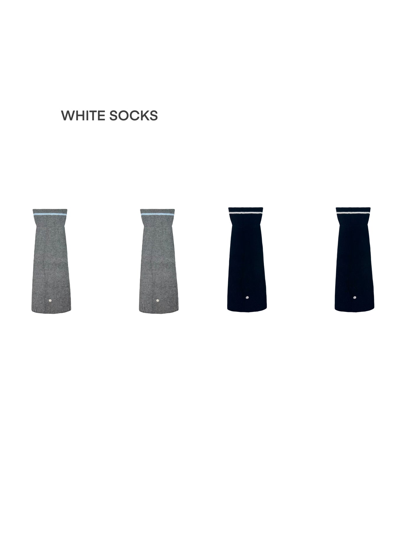 White Socks - Metal Buckle Slouch - Socks with a scrunched leg-warmer shape and metal buckle detail