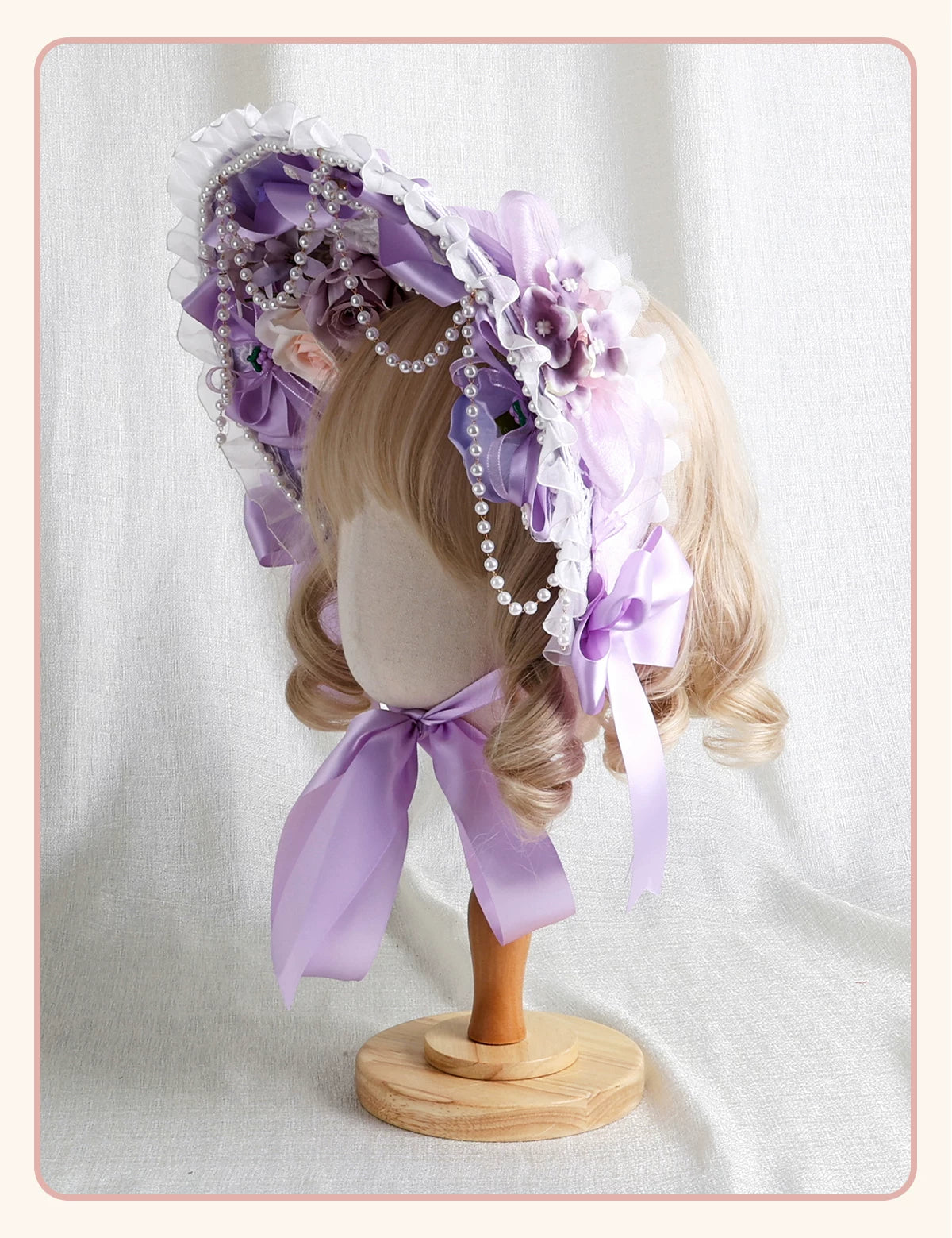Stardust Rose - Taro Bridal - Purple Floral Headwear and Hand-Sleeve Options with Bows