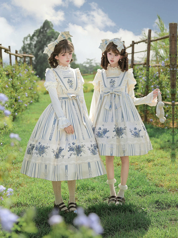 With PUJI - Iris - Lolita JSK Dress, Embroidery & Print