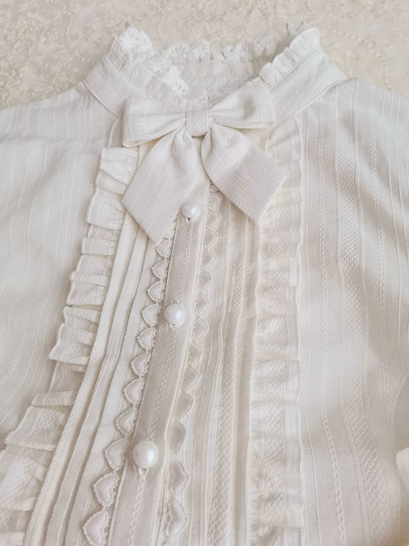 Yilia - Winter Mutton Sleeves Lace Flounce - Lolita Blouse Innerwear