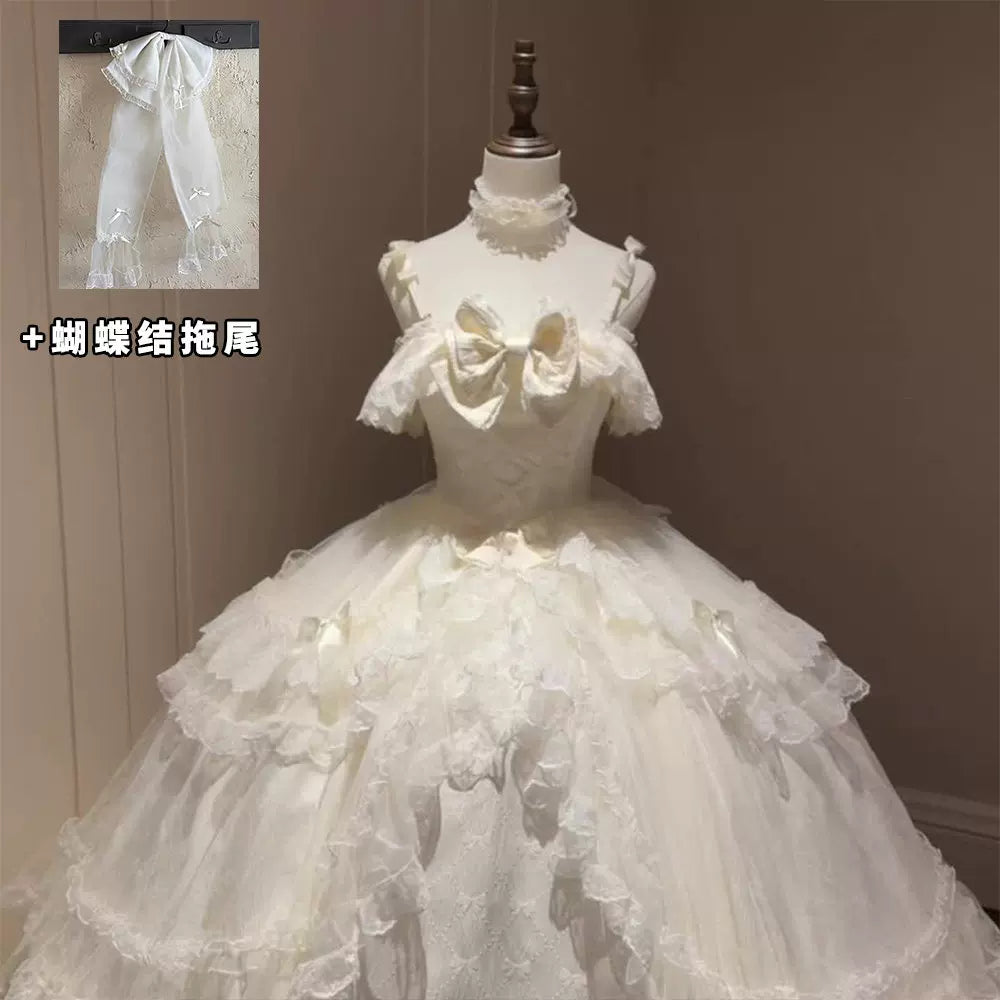 Flora Muse - Off-Shoulder Lolita Ballgown - Champagne formal lolita