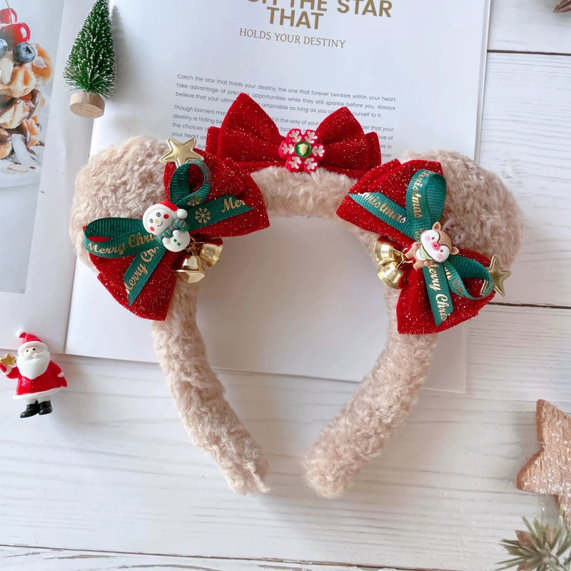 Christmas Light-Up Lolita Headwear & Accessory Options — Christmas Bear Headband A
