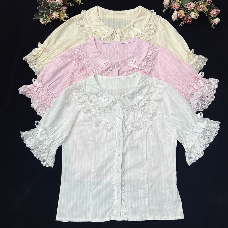DMFS Lolita - Summer Short Sleeve Cotton Lolita - Blouse Innerwear
