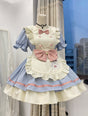 Blue Pink - OP (with a apron+a large bow+a small bow) / S