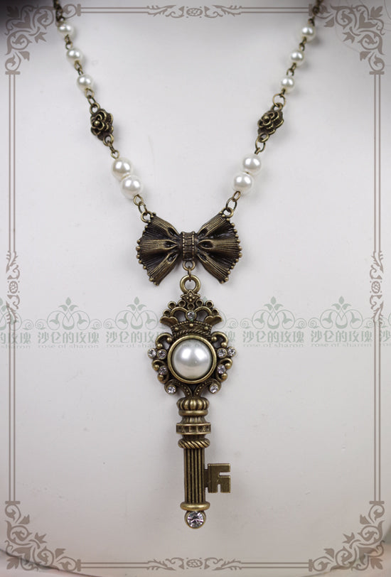 Rose of Sharon - Gothic Lolita Retro Pearl Necklace - Neckwear
