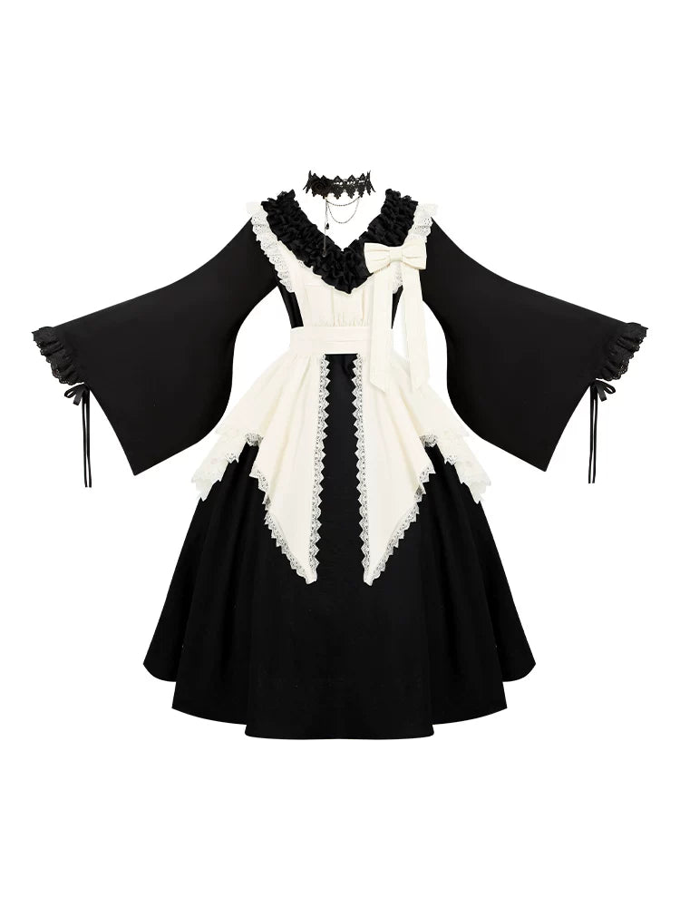 With PUJI - Izayoi - Wa Lolita Outfit Set, Detachable Styling detail view 5