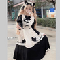 Little maid long dress + detachable sleeves + apron / S