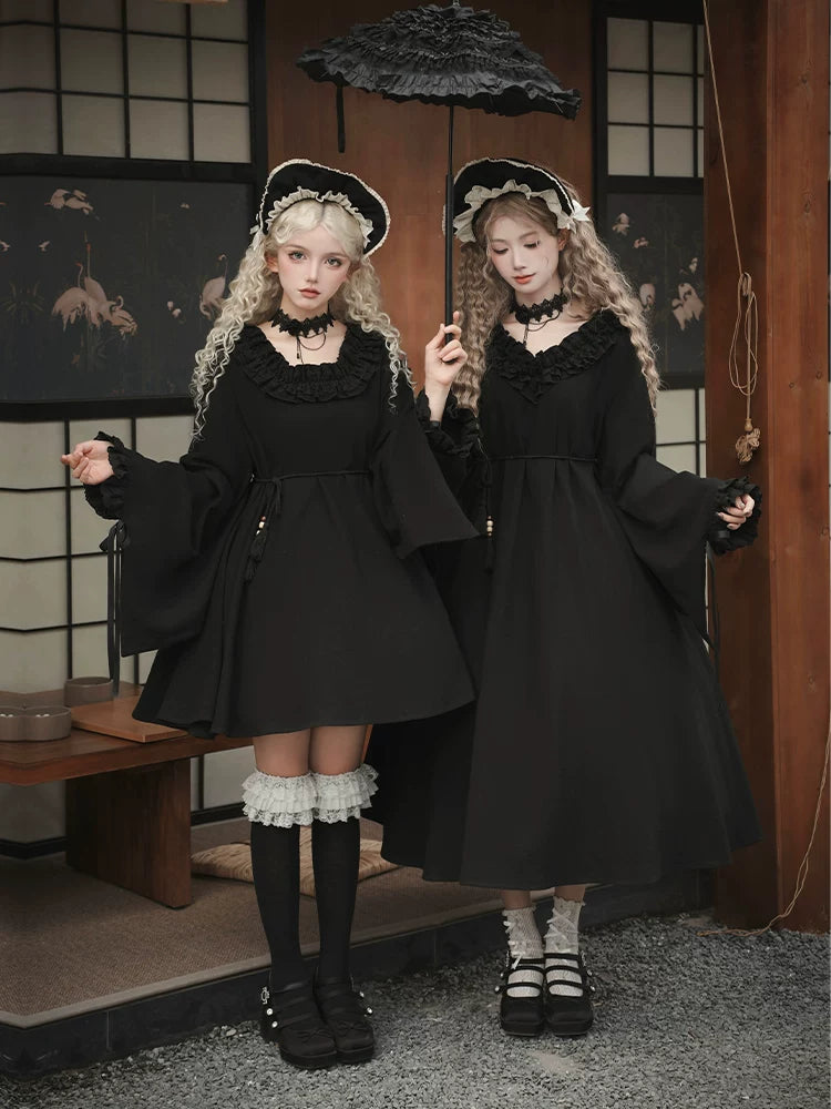 With PUJI - Izayoi - Wa Lolita Outfit Set, Detachable Styling detail view 3