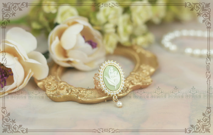 Rose of Sharon - Cameo Lolita Pearl Rings 4 Colors - Hand Accessory