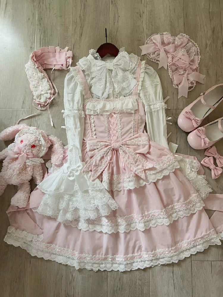 Pink Tata Long Ear Otome Heart Lolita JSK, size M