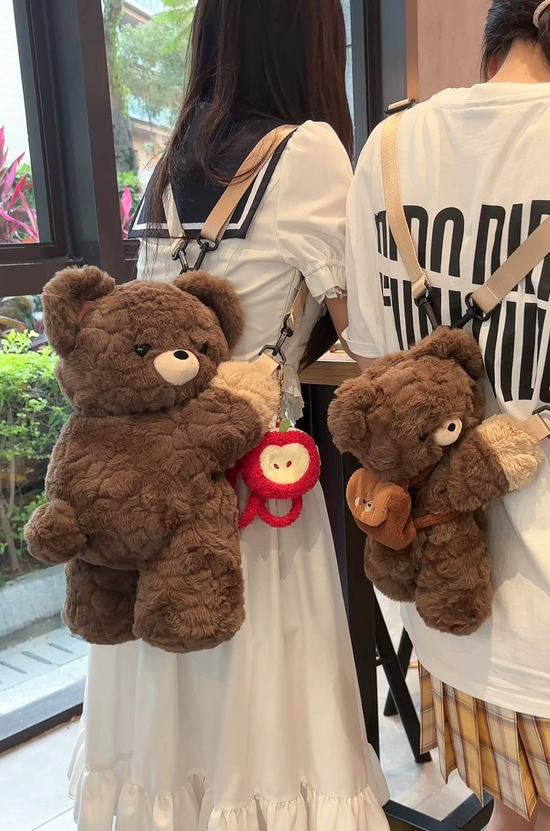 LambGuli - Little Bear Guli - Plush Bag with Crossbody and Backpack Carry, Prone Bear Silhouette