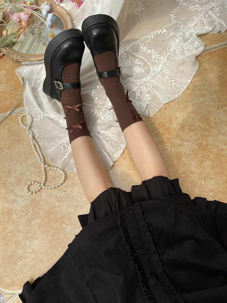 Sock Noble - Bow Slouch - Mid-Calf Bow Socks in Eight Colours