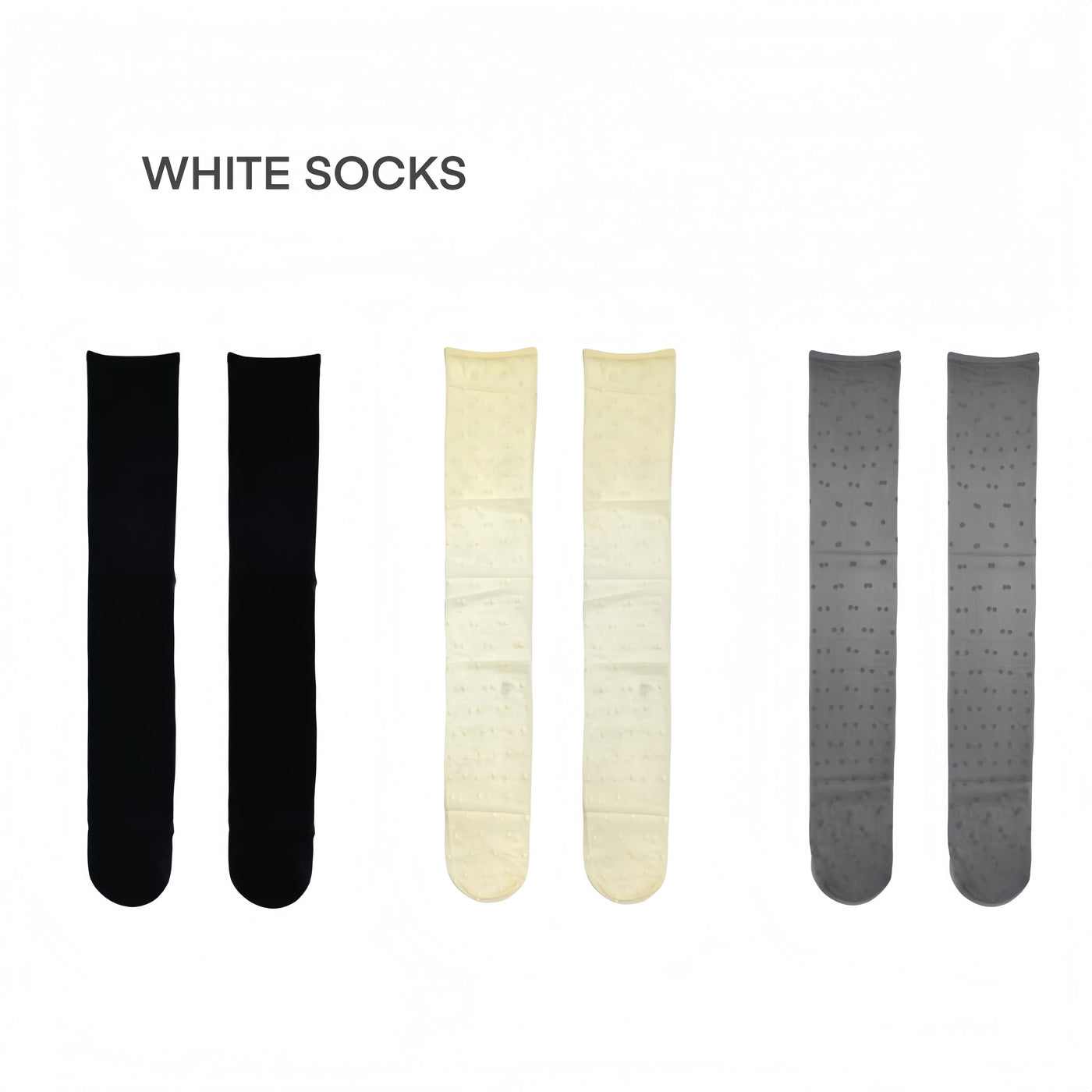 White Socks - Polka Dot Veil - Over-the-Knee Stockings with Small Polka Dots