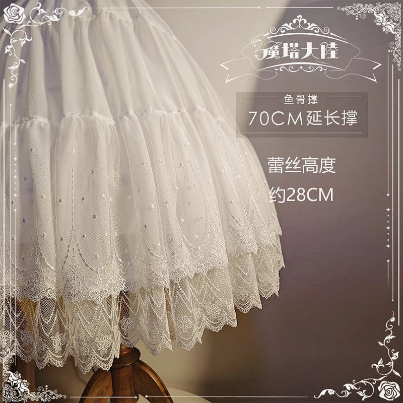 魔塔大陆 - 70cm 多蓬度 荷叶边 四层 可调节鱼骨裙撑 - 细节图 4