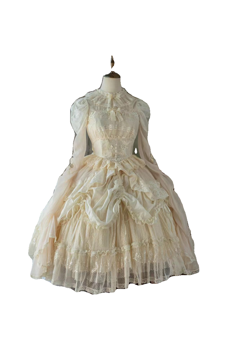 The spot will be shipped within three days, and the fluorescent acorn Lolita cooperation model has an original design of retro flower marriage op.