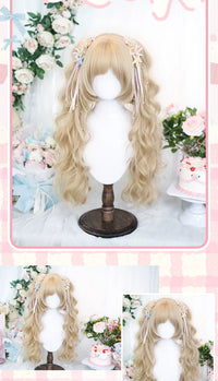 Dalao Home - Jinqiang - golden long curly twin-ponytail wig - Jinqiang Bleached Walnut