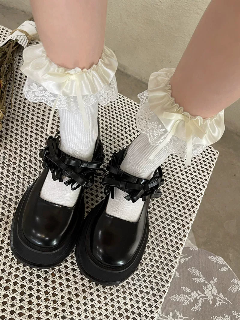 Sock Noble - Lace Bloom - Layered Lace Ruffle Socks