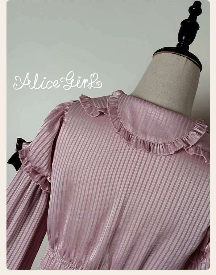 Alice Girl - Bear Chocolate Bar - Kawaii Lolita Blouse, Long Sleeve