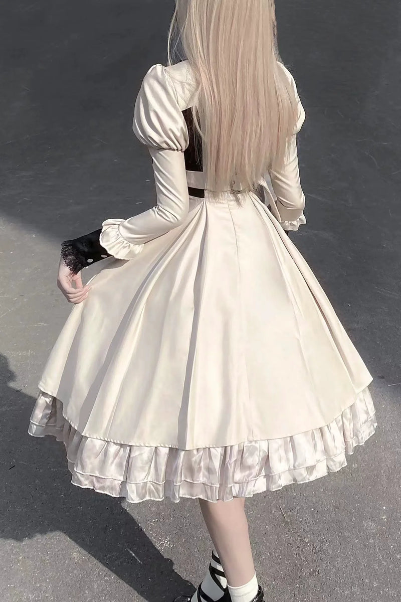 Letters from Unknown Star - Full Moon Charm - Gothic Lolita OP Dress Dark Themed Dress Short Style