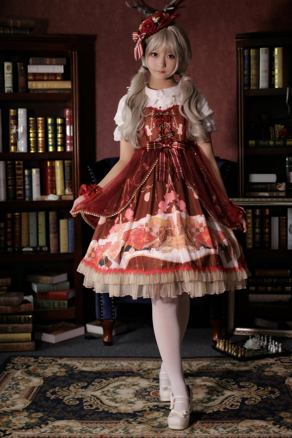 Strawberry Witch - Clock Encounter - Summer Lolita JSK Dress