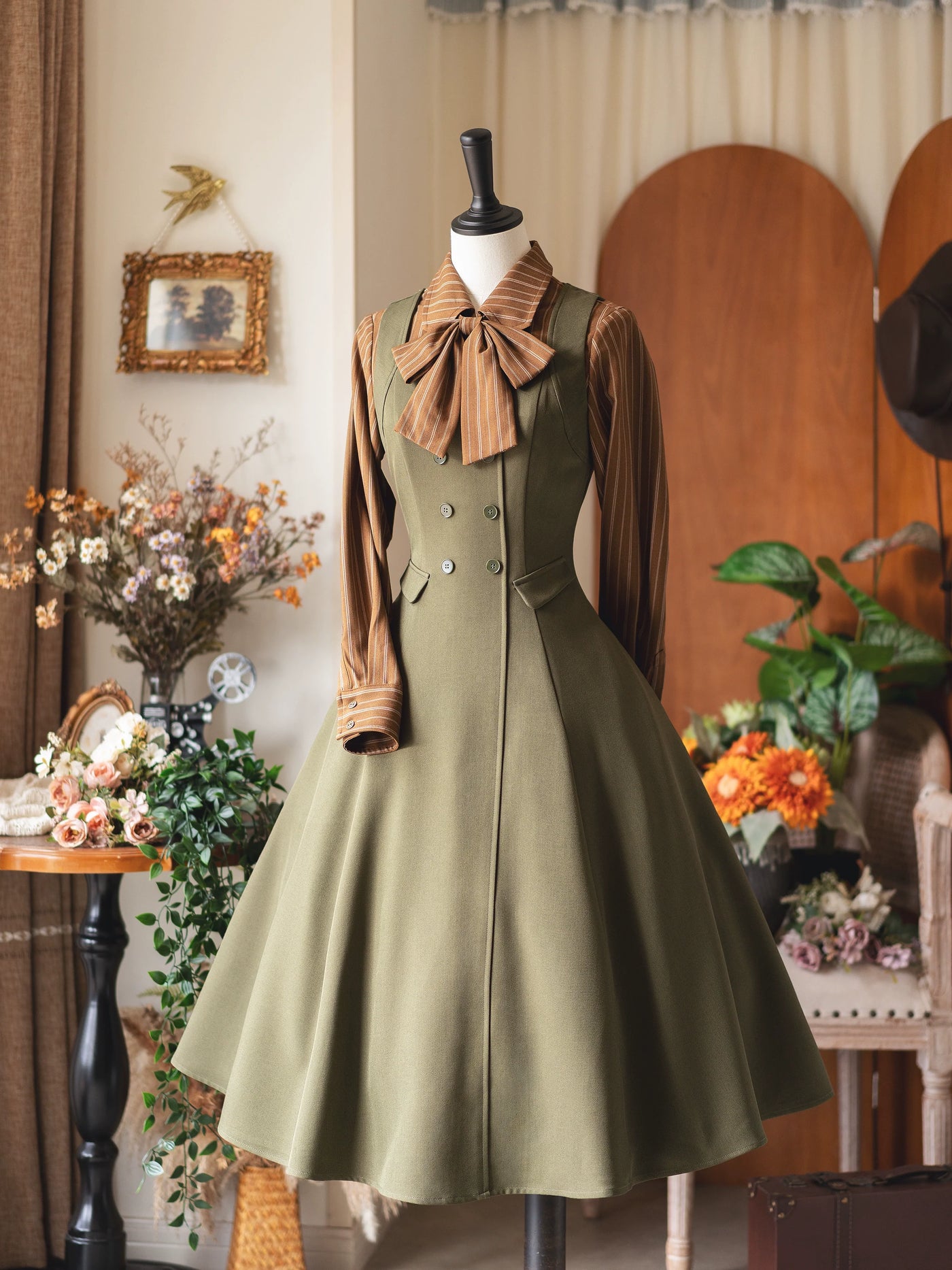 Forest Wardrobe - Foggy Forest - Elegant Lolita A-line JSK Dress, Side Pockets