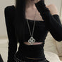 Elaborate four-leaf flower necklace (chain length 70cm)