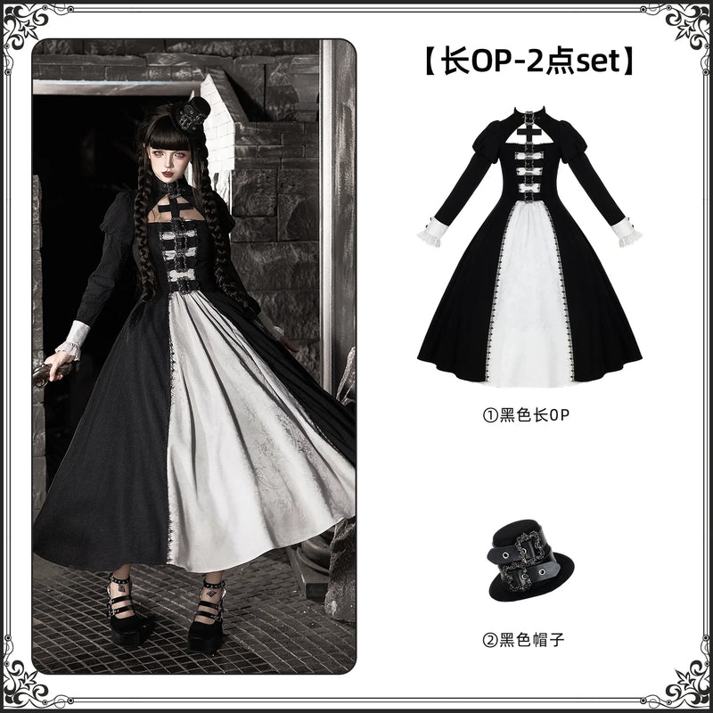With PUJI - Klin - Gothic Lolita OP Dress, Ruffle Trim detail view 7