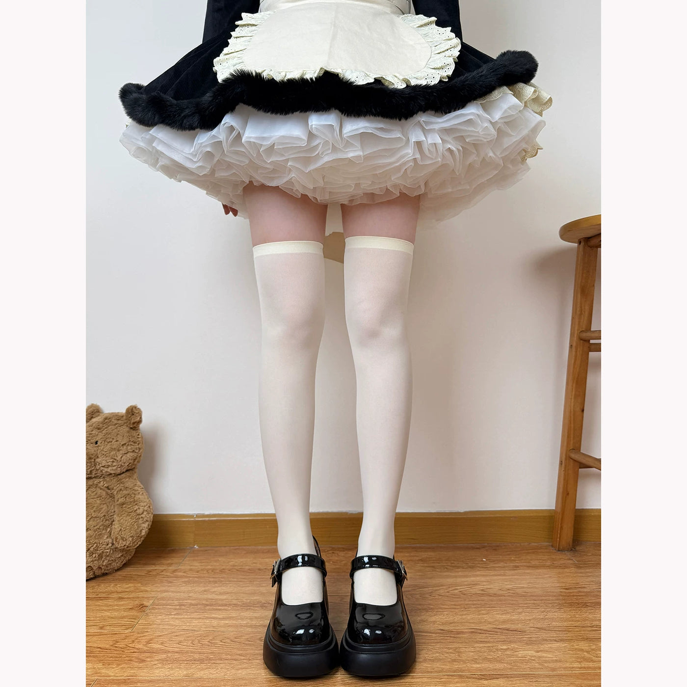 Chubby Bear Tales - Showa Doll - Over-the-Knee Socks with Lace Trim