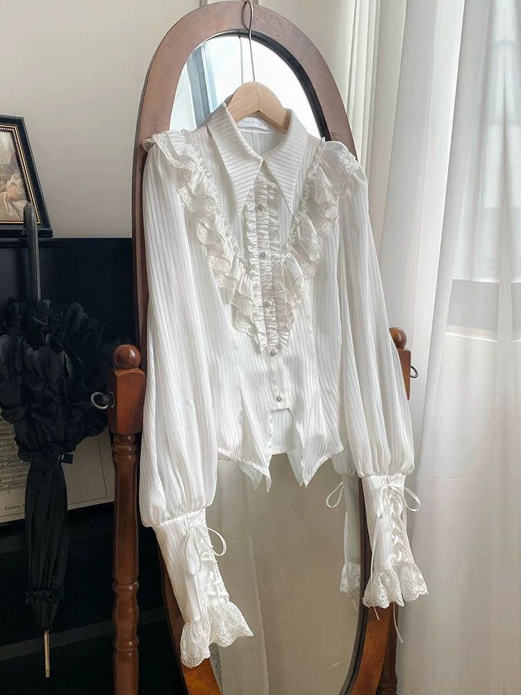 With PUJI - Charlotte - Gothic Lolita Blouse detail view 3