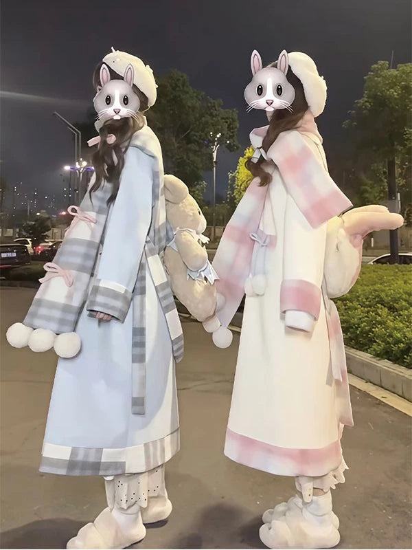 Creamy - Pastel Plaid - OP Set with Matching Plaid Scarf