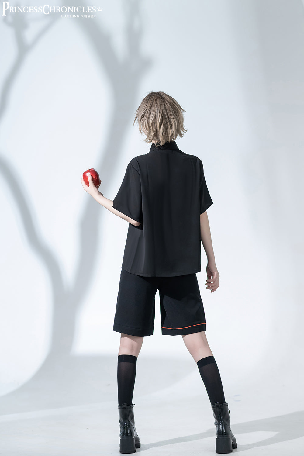 Princess Chronicles - Badapple - Ouji Lolita Black Shirt and Shorts Set
