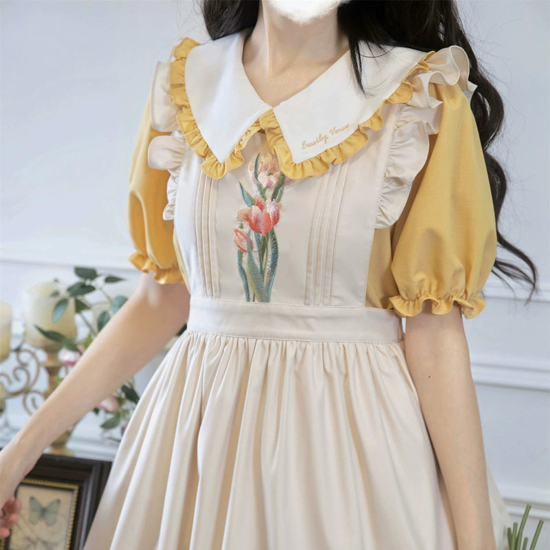 EESSILY - Little Gardener - Embroidered Blouse and Adjustable JSK Set - detail view 16