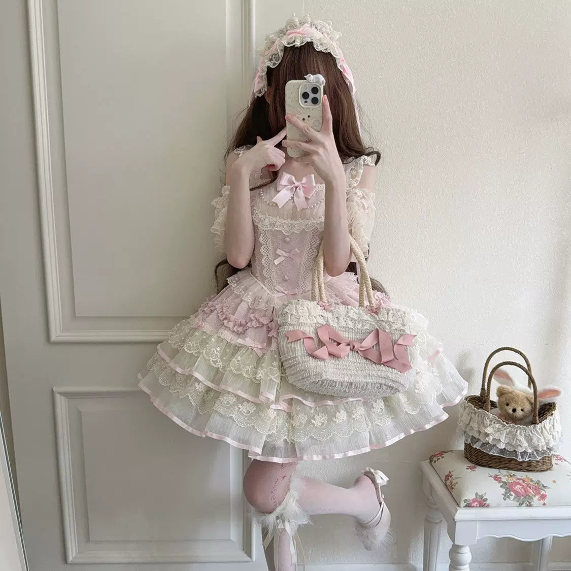 Lady Han Ballet Dream Lolita JSK dress featuring a charming ballet-inspired design, with delicate fabric details and a stylish silhouette.