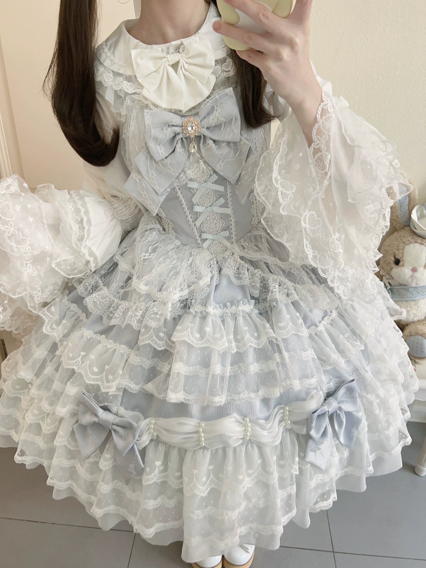 Sugar Girl - Dream Prelude - Dreamy Princess Lolita JSK Dress Suit, Tiered Lace