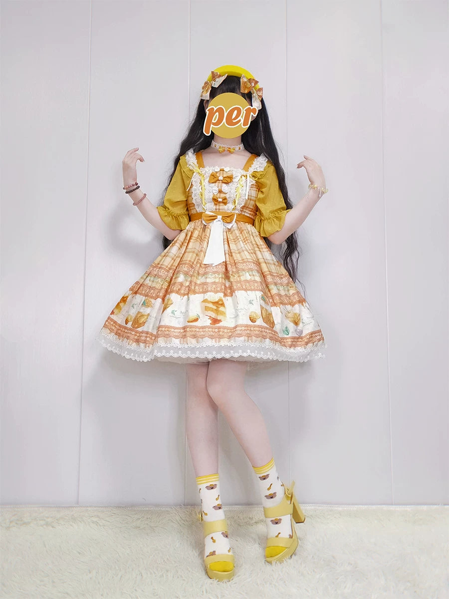 Lolita - Mango Macchiato - Ginger Yellow Sweet Lolita JSK