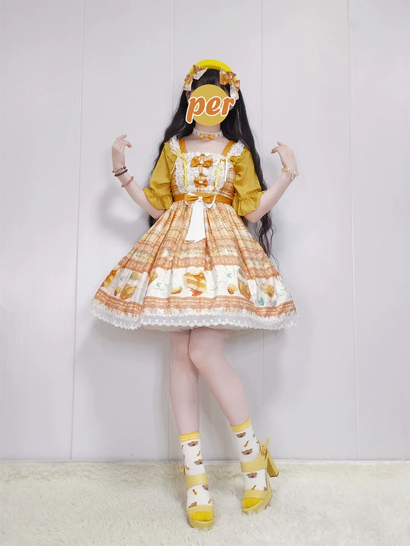 Lolita - Mango Macchiato - Ginger Yellow Sweet Lolita JSK