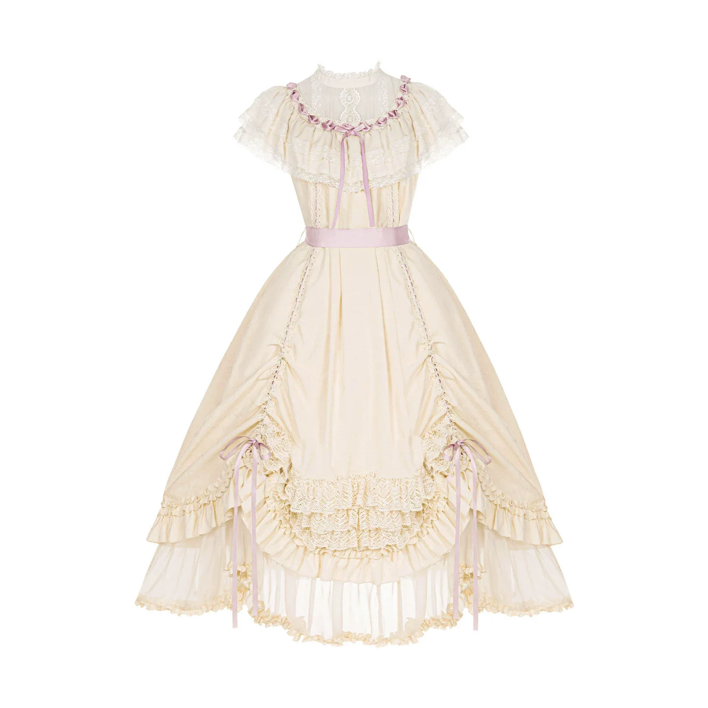 Lily's Dream - Cotton Lining Classic Lolita OP, Drawstring Liftable Hem (L M S) 45539:854768