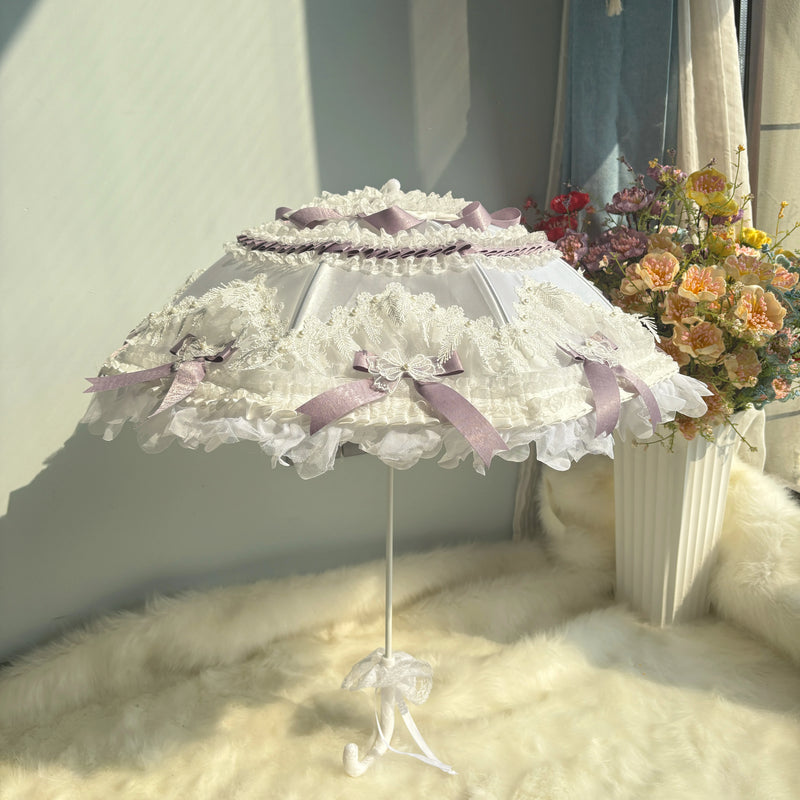 Independent Brand - Purple & White Lace Lolita Parasol and Woven Bags - product image 7