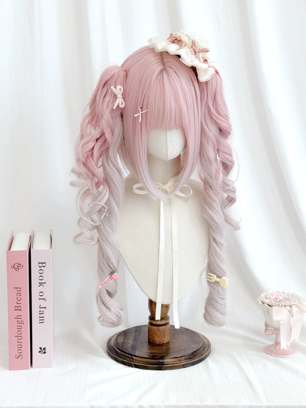 Kunkun Fish pink curly twin-tail Lolita wig - view 1
