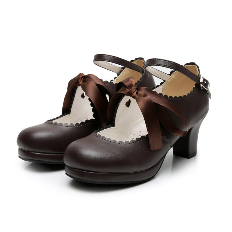 Sosic - Qing Mengnuo - Elegant Lolita Satin High Heel Handmade Shoes