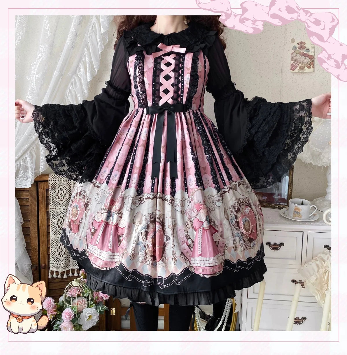Qianmu - Granulated Sugar - Doll-like Sweet Lolita Lace Blouse, Hime Sleeve