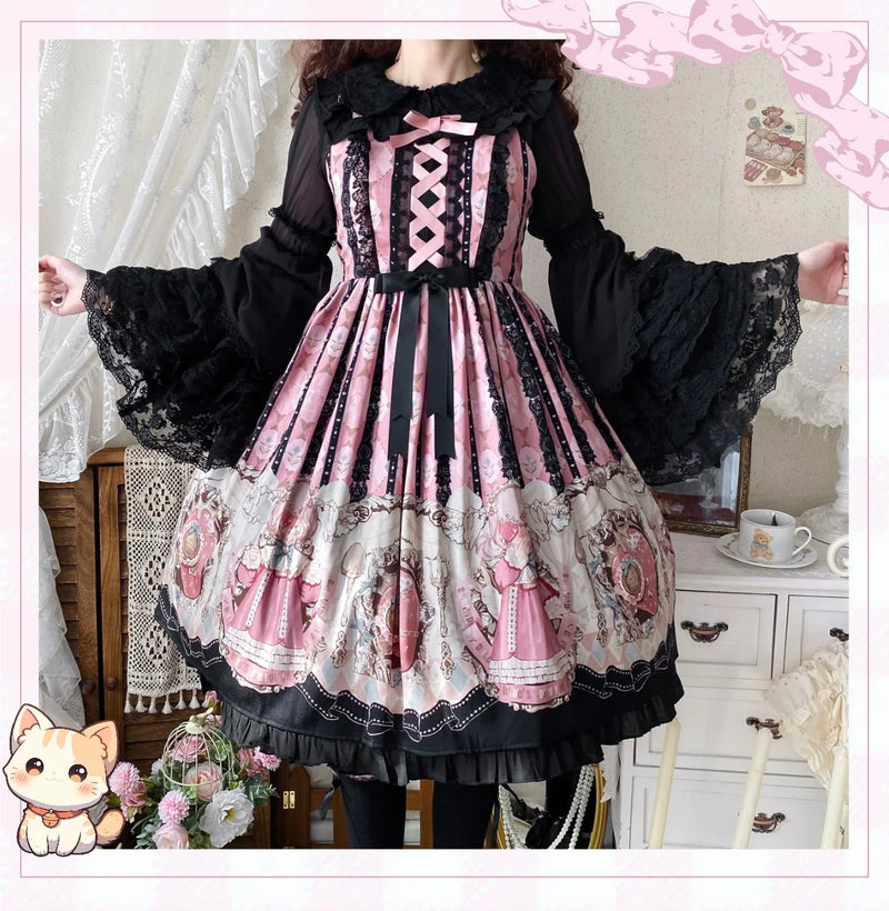 Qianmu - Granulated Sugar - Doll-like Sweet Lolita Lace Blouse, Hime Sleeve