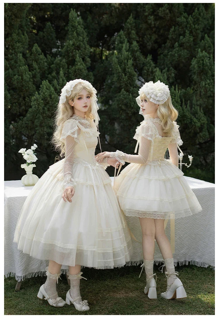 With PUJI - Confession Poem - Classic Lolita Corset JSK Set, Lace & Bows