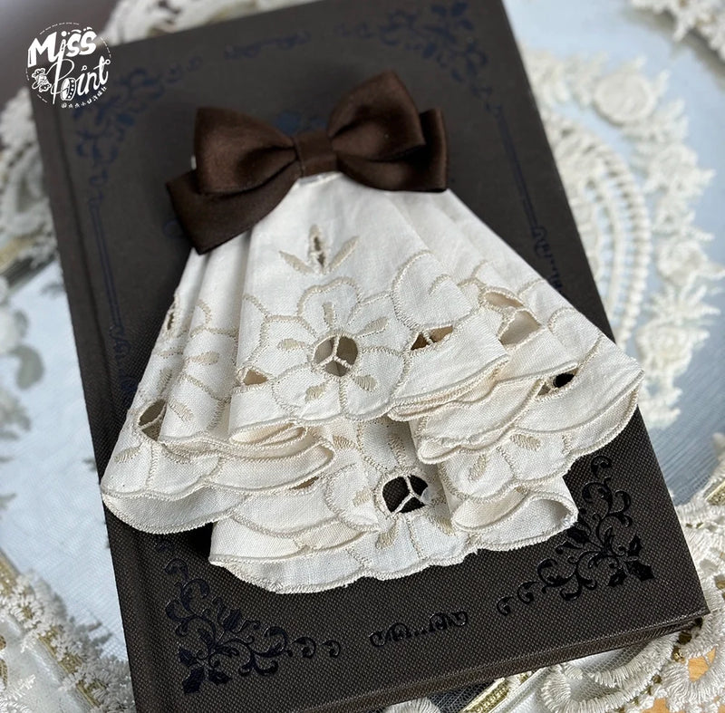 Classical Chocolate - Classic Lolita Accessory Bowler Hat BNT Beret Jabot Jabot - Brown Bow