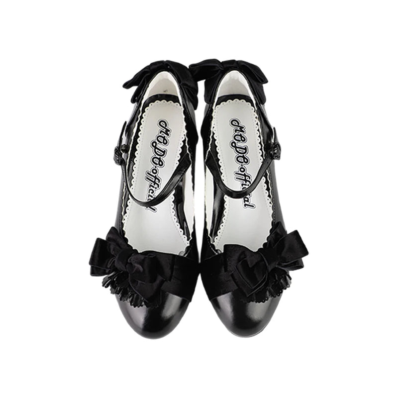 MODO Doll Ball Floral Bow Lolita Heels – Black – view 7