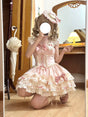 Neck accessory + Little Flutter strappy dress (cloche hat + train bow included) / S